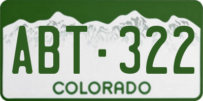 CO license plate ABT322