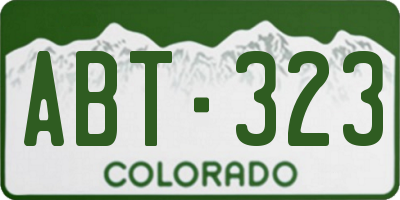 CO license plate ABT323