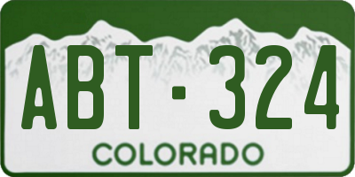 CO license plate ABT324