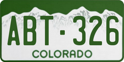 CO license plate ABT326
