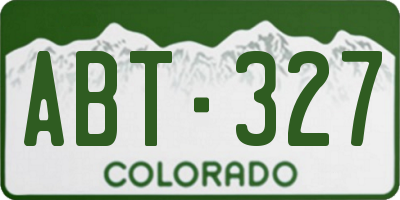 CO license plate ABT327