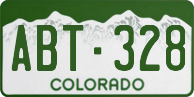 CO license plate ABT328
