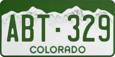 CO license plate ABT329