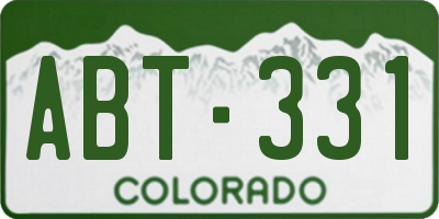 CO license plate ABT331