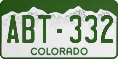 CO license plate ABT332