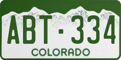 CO license plate ABT334