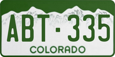 CO license plate ABT335