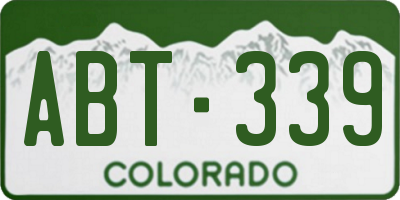 CO license plate ABT339