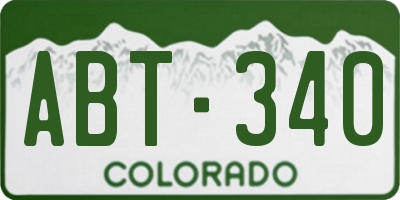 CO license plate ABT340