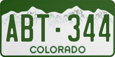 CO license plate ABT344
