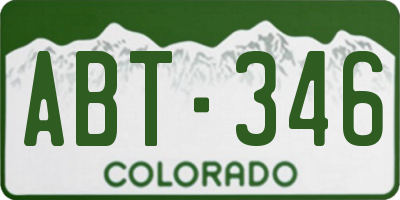 CO license plate ABT346