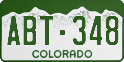 CO license plate ABT348