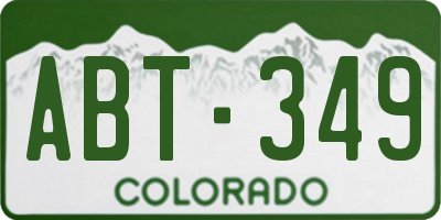 CO license plate ABT349