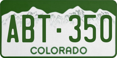 CO license plate ABT350