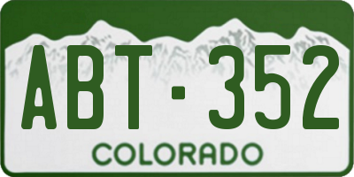 CO license plate ABT352