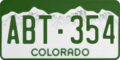 CO license plate ABT354