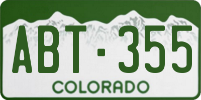 CO license plate ABT355