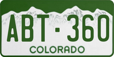 CO license plate ABT360