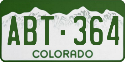 CO license plate ABT364