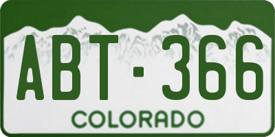 CO license plate ABT366
