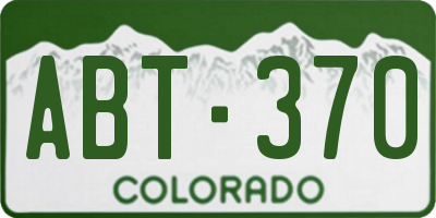 CO license plate ABT370