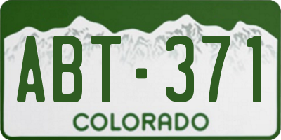 CO license plate ABT371