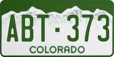 CO license plate ABT373