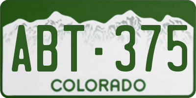 CO license plate ABT375