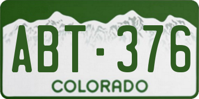 CO license plate ABT376