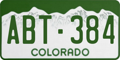 CO license plate ABT384
