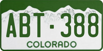 CO license plate ABT388