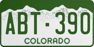 CO license plate ABT390