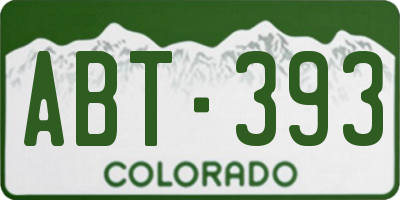 CO license plate ABT393