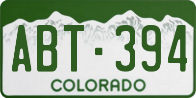 CO license plate ABT394