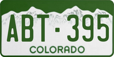 CO license plate ABT395
