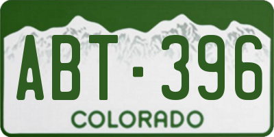 CO license plate ABT396
