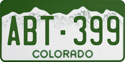 CO license plate ABT399