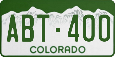 CO license plate ABT400