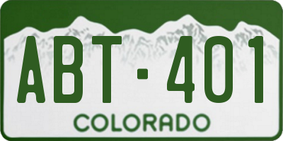CO license plate ABT401
