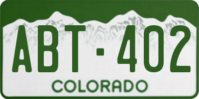 CO license plate ABT402
