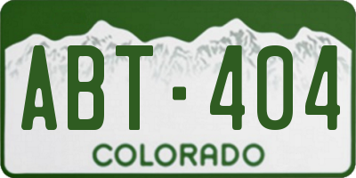 CO license plate ABT404