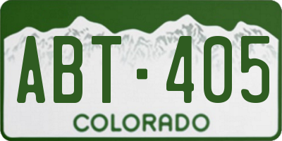 CO license plate ABT405