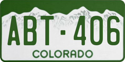 CO license plate ABT406