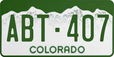 CO license plate ABT407