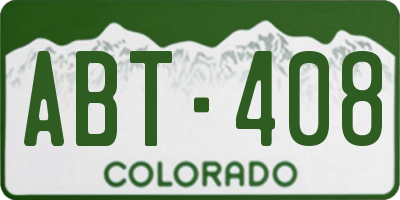 CO license plate ABT408