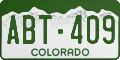 CO license plate ABT409