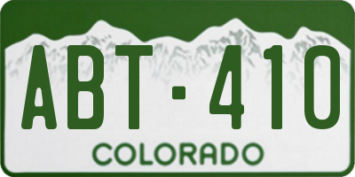 CO license plate ABT410