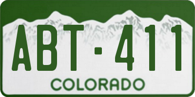 CO license plate ABT411
