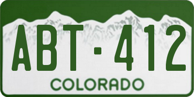 CO license plate ABT412