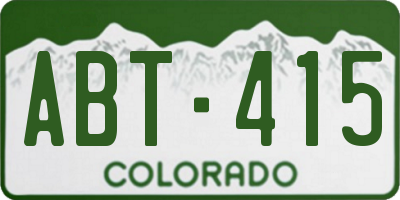 CO license plate ABT415